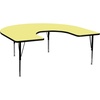 image:imageFlash Furniture 66 x 60 Horseshoe Activity Table Light Gray Short LegsYellow