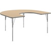 image:imageFlash Furniture 66 x 60 Horseshoe Activity Table Light Natural Std LegsLight Natural TopSilver Frame