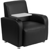 image:imageFlash Furniture George LeatherSoft Guest Chair with Tablet Arm and Cup Holder Upholstered Tablet Arm Chair for Offices and Waiting Rooms GrayBlack