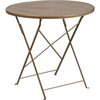 image:imageFlash Furniture Oia Commercial Grade 30 Round White IndoorOutdoor Steel Folding Patio TableGold