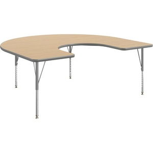 image:imageFlash Furniture 66 x 60 Horseshoe Activity Table Light Gray Short LegsLight Natural