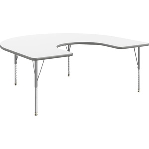 image:imageFlash Furniture 66 x 60 Horseshoe Activity Table Light Gray Short LegsWhite