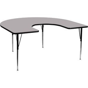 image:imageFlash Furniture 66 x 60 Horseshoe Activity Table Light Natural Std LegsGrey