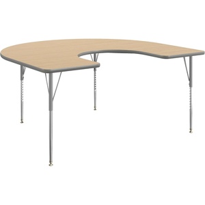 image:imageFlash Furniture 66 x 60 Horseshoe Activity Table Light Natural Std LegsLight Natural TopSilver Frame