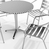 image:imageFlash Furniture 315 in Aluminum Slat Back Round Bistro Table with 4 ChairsMulti Color