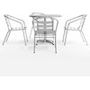 image:imageFlash Furniture 315 in Aluminum Slat Back Round Bistro Table with 4 ChairsMulti Color