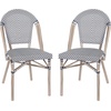 image:imageFlash Furniture PE Rattan IndoorOutdoor Stackable Chair Black 2PackBlack  WhiteLight Natural Frame