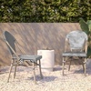 image:imageFlash Furniture PE Rattan IndoorOutdoor Stackable Chair Black 2PackBlack  WhiteLight Natural Frame