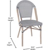 image:imageFlash Furniture PE Rattan IndoorOutdoor Stackable Chair Black 2PackBlack  WhiteLight Natural Frame
