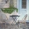 image:imageFlash Furniture PE Rattan IndoorOutdoor Stackable Chair Black 2PackBlack  WhiteLight Natural Frame
