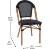 image:imageFlash Furniture PE Rattan IndoorOutdoor Stackable Chair Black 2PackBlackNatural Frame