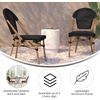 image:imageFlash Furniture PE Rattan IndoorOutdoor Stackable Chair Black 2PackBlackNatural Frame