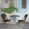 image:imageFlash Furniture PE Rattan IndoorOutdoor Stackable Chair Black 2PackBlackNatural Frame