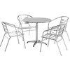 image:imageFlash Furniture 315 in Aluminum Slat Back Round Bistro Table with 4 ChairsMulti Color