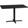 image:imageFlash Furniture Graniss 24 x 42 Rectangular Mahogany Laminate Table Top with 235 x 295 Table Height BaseBlack