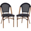 image:imageFlash Furniture PE Rattan IndoorOutdoor Stackable Chair Black 2PackBlackNatural Frame