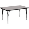 image:imageFlash Furniture Wren 30W x 48L Rectangular Oak HP Laminate Activity Table  Height Adjustable Short LegsGrey