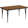 image:imageFlash Furniture Wren 30W x 48L Rectangular Oak HP Laminate Activity Table  Height Adjustable Short LegsOak