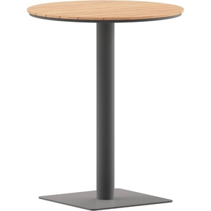 image:imageFlash Furniture Commercial Grade Steel Round Table NaturalGrayNatural TopGray Frame