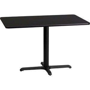 image:imageFlash Furniture Graniss 24 x 42 Rectangular Mahogany Laminate Table Top with 235 x 295 Table Height BaseBlack