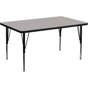image:imageFlash Furniture Wren 30W x 48L Rectangular Oak HP Laminate Activity Table  Height Adjustable Short LegsGrey