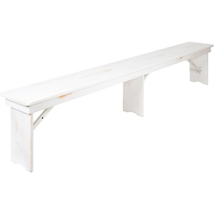 image:imageFlash Furniture Hercules 96x12 Folding Bench with Legs RusticAntique Rustic White