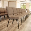 image:imageFlash Furniture Advantage Mixed Tan Church Chair 205 in WideMixed Tan FabricGold Vein Frame