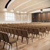 image:imageFlash Furniture Advantage Mixed Tan Church Chair 205 in WideMixed Tan FabricGold Vein Frame