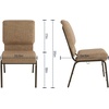 image:imageFlash Furniture Advantage Mixed Tan Church Chair 205 in WideMixed Tan FabricGold Vein Frame