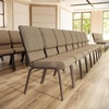 image:imageFlash Furniture Hercules 185 in Wide Fabric Church Chair Dark GrayBeige FabricCopper Vein Frame