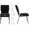 image:imageFlash Furniture Hercules 185 in Wide Fabric Church Chair Dark GrayBlack Patterned FabricSilver Vein Frame