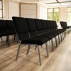 image:imageFlash Furniture Hercules 185 in Wide Fabric Church Chair Dark GrayBlack Patterned FabricSilver Vein Frame