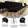 image:imageFlash Furniture Hercules 185 in Wide Fabric Church Chair Dark GrayBlack Patterned FabricSilver Vein Frame
