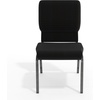 image:imageFlash Furniture Hercules 185 in Wide Fabric Church Chair Dark GrayBlack Patterned FabricSilver Vein Frame