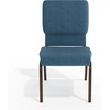 image:imageFlash Furniture Hercules 185 in Wide Fabric Church Chair Dark GrayBlue FabricGold Vein Frame
