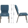 image:imageFlash Furniture Hercules 185 in Wide Fabric Church Chair Dark GrayBlue FabricGold Vein Frame