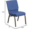 image:imageFlash Furniture Hercules 185 in Wide Fabric Church Chair Dark GrayBlue FabricGold Vein Frame