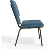 image:imageFlash Furniture Hercules 185 in Wide Fabric Church Chair Dark GrayBlue FabricGold Vein Frame