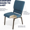 image:imageFlash Furniture Hercules 185 in Wide Fabric Church Chair Dark GrayBlue FabricGold Vein Frame