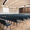 image:imageFlash Furniture Hercules 185 in Wide Fabric Church Chair Dark GrayBlue FabricGold Vein Frame