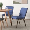 image:imageFlash Furniture Hercules 185 in Wide Fabric Church Chair Dark GrayBlue FabricGold Vein Frame
