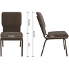 image:imageFlash Furniture Hercules 185 in Wide Fabric Church Chair Dark GrayBrown Dot FabricGold Vein Frame