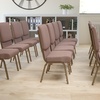 image:imageFlash Furniture Hercules 185 in Wide Fabric Church Chair Dark GrayBrown Dot FabricGold Vein Frame