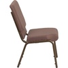image:imageFlash Furniture Hercules 185 in Wide Fabric Church Chair Dark GrayBrown Dot FabricGold Vein Frame