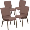 image:imageFlash Furniture Hercules 185 in Wide Fabric Church Chair Dark GrayBrown Dot FabricGold Vein Frame
