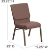 image:imageFlash Furniture Hercules 185 in Wide Fabric Church Chair Dark GrayBrown Dot FabricGold Vein Frame
