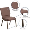 image:imageFlash Furniture Hercules 185 in Wide Fabric Church Chair Dark GrayBrown Dot FabricGold Vein Frame