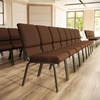 image:imageFlash Furniture Hercules 185 in Wide Fabric Church Chair Dark GrayBrown FabricGold Vein Frame