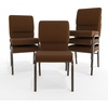 image:imageFlash Furniture Hercules 185 in Wide Fabric Church Chair Dark GrayBrown FabricGold Vein Frame