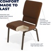 image:imageFlash Furniture Hercules 185 in Wide Fabric Church Chair Dark GrayBrown FabricGold Vein Frame